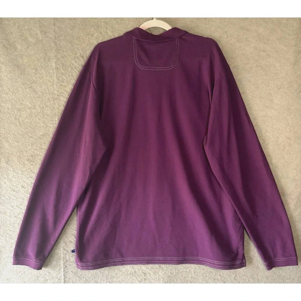 Tommy Bahama Island Zone Supima‎ Shirt Mens Sz XL Magenta Logo Long Sleeve